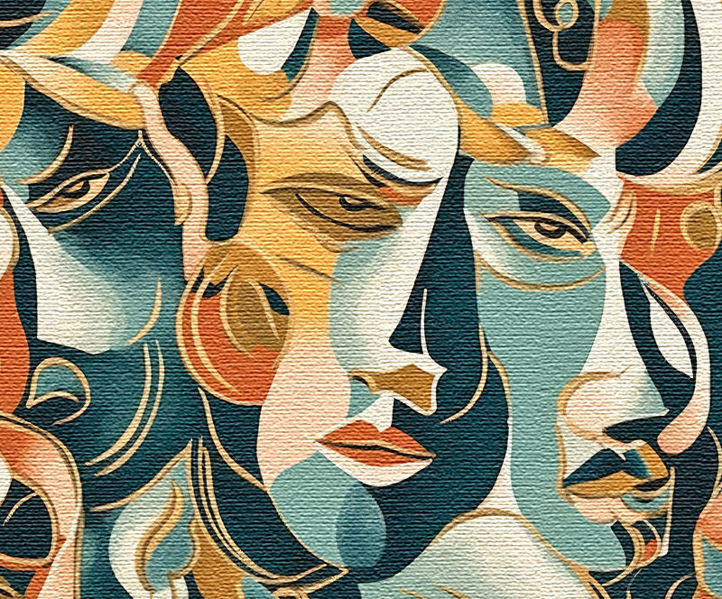 Ephemeral Contemplation: A Mosaic of Swirling Confusion